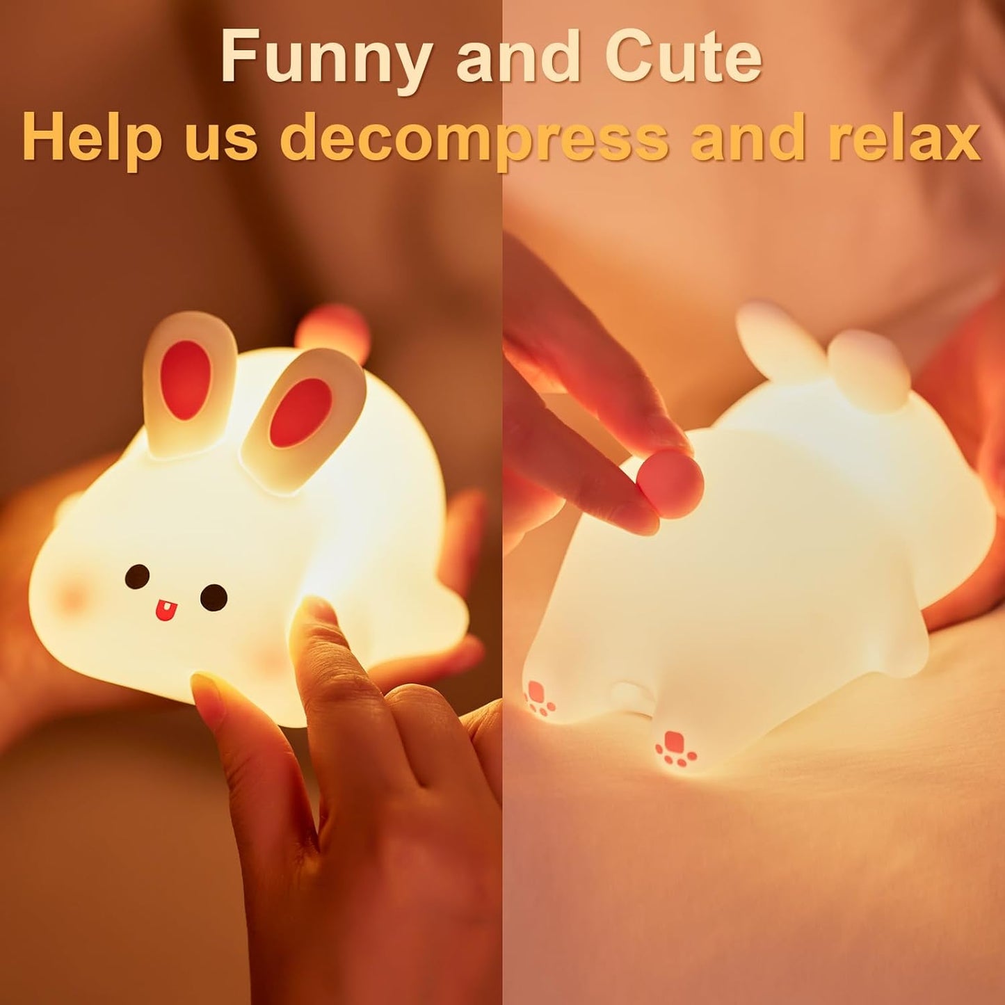 Dimmable Light up Rechargeable Bunny Nightlight