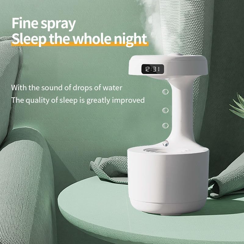 Anti Gravity Humidifier with LED Clock Display, Cool Mist Aromatherapy Diffuser